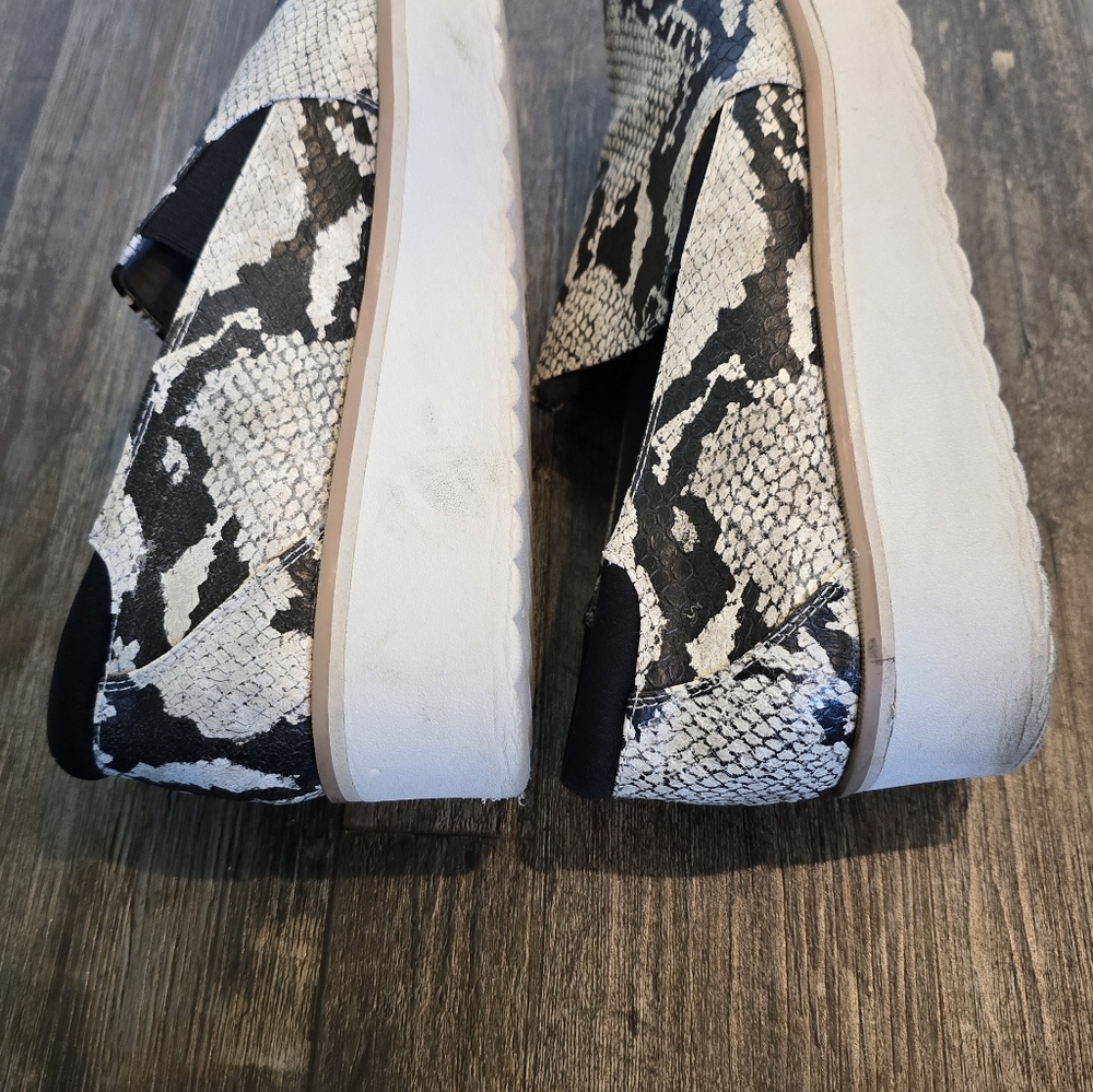 Dr Scholls Lexi Snakeskin Print Wedge Orthopedic Loafer Shoes Womens 10M - Picture 4 of 16
